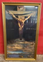 A Salvador Dali print, Christ of St. John of The Cross, framed