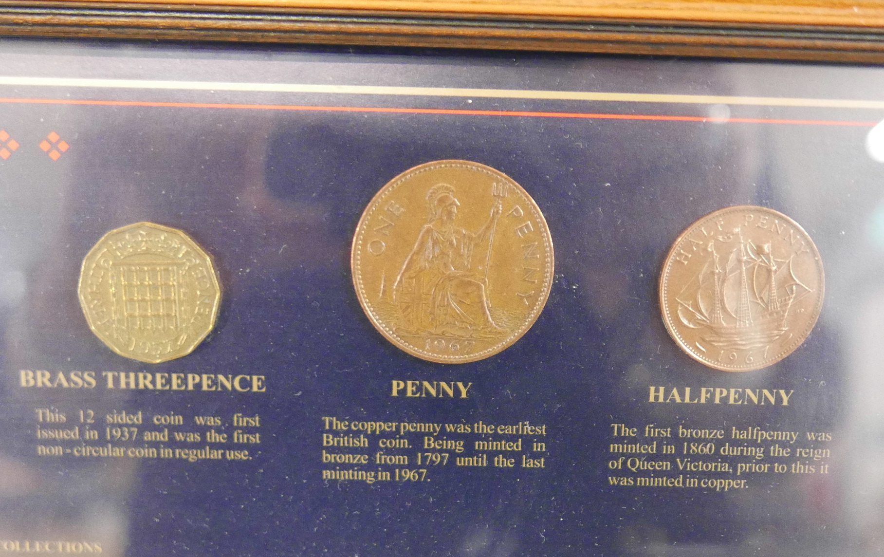 A set of apothecary scales and a framed set of pre-decimal coins, Sterling Collections - Image 4 of 4