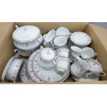 Noritake Clarice pattern dinnerwares, fifty-nine pieces in total, small chip to side plate **