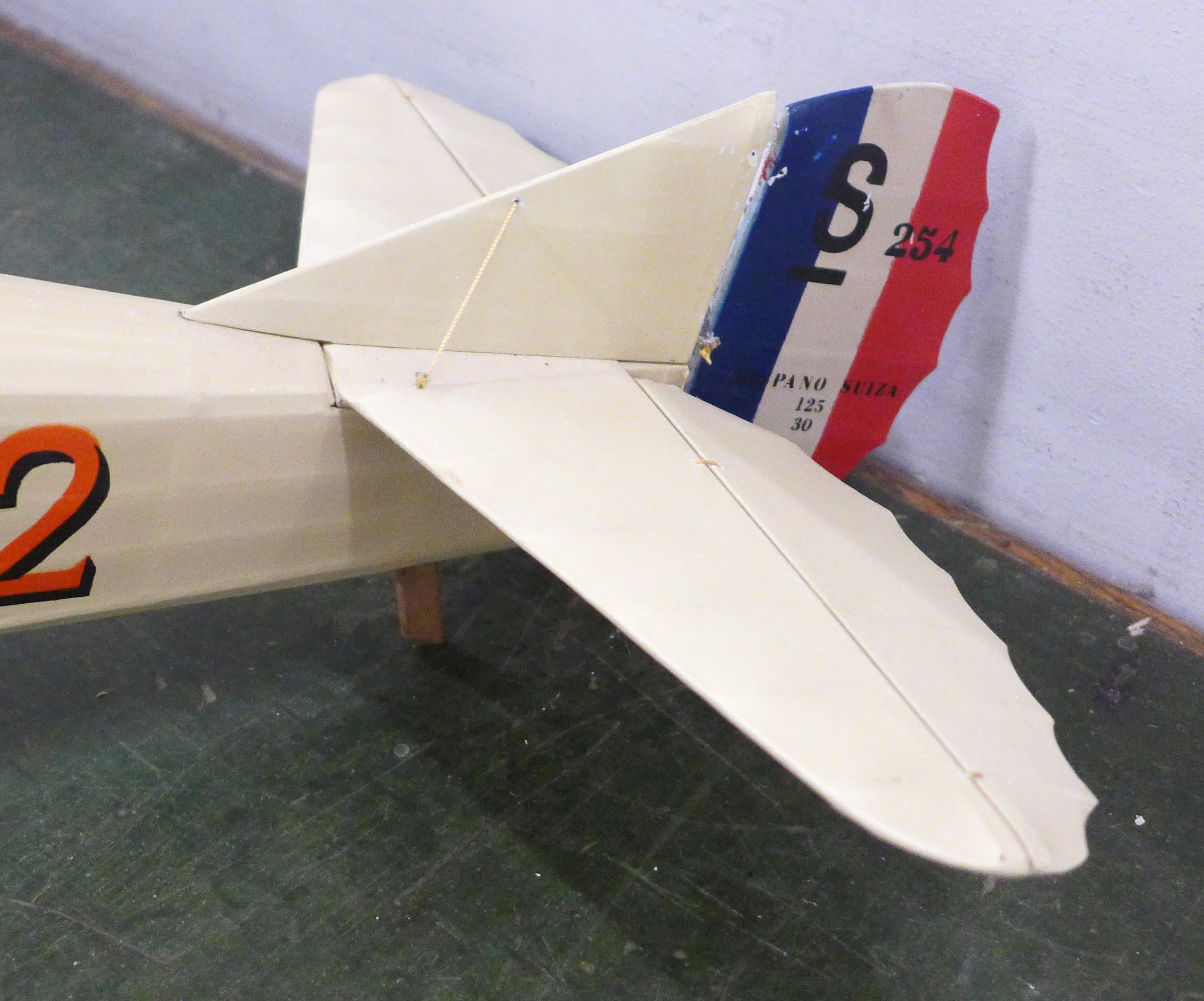 A large model bi-plane, rudder hinge a/f, wind span 75cm (purchased from Hopewells) - Image 3 of 5