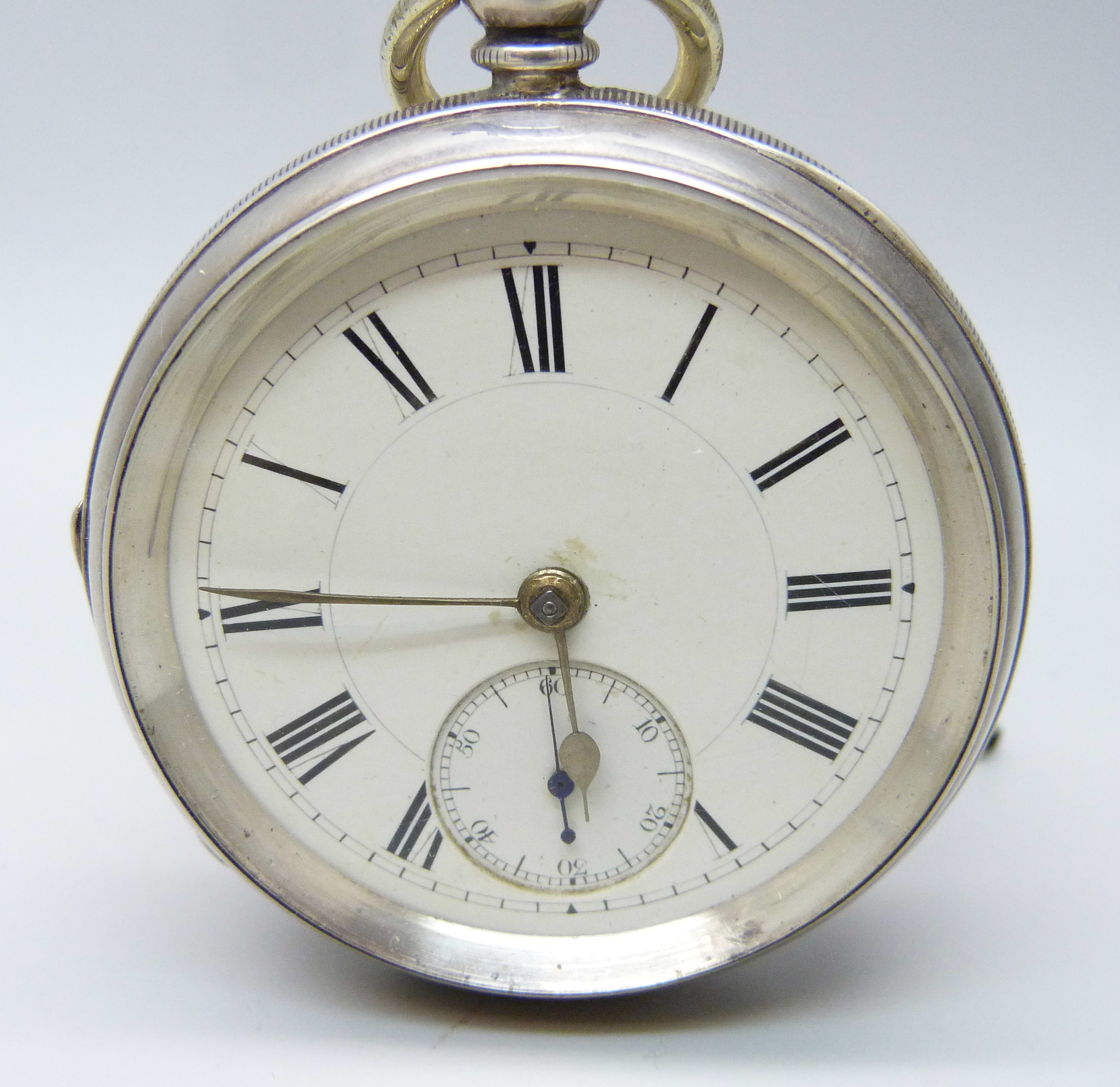 A silver pocket watch, Barnes & Son, Tamworth