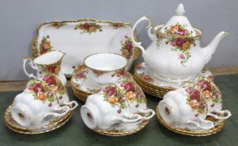 A Royal Albert Old Country Roses six setting tea service plus sandwich plates, etc. **PLEASE NOTE
