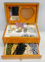 Two Listner bracelets, a jewellery box, a Boucher standing poodle brooch, two 1930s necklaces,
