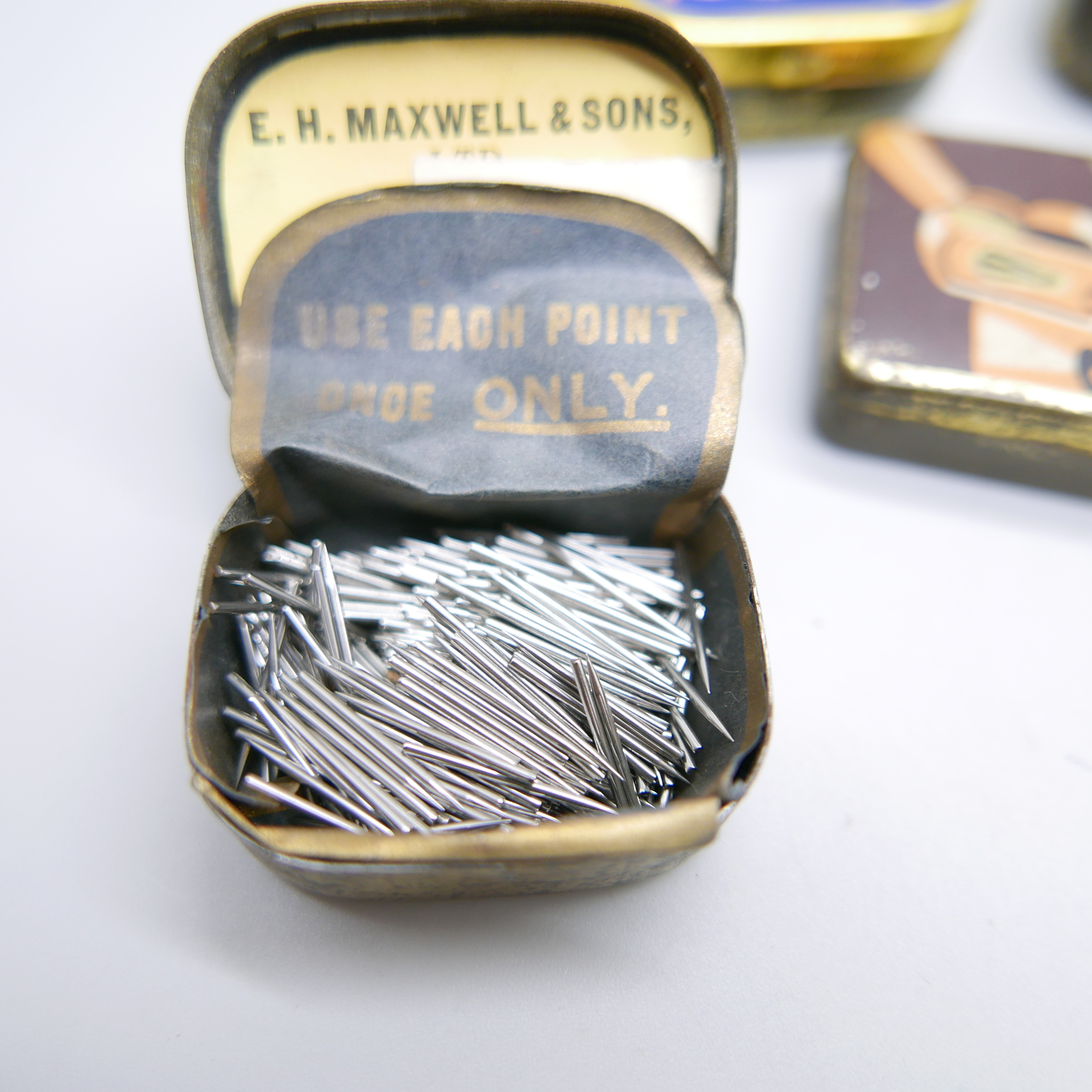 A collection of eight wind-up gramophone needles tins, (all containing needles) - Image 2 of 3