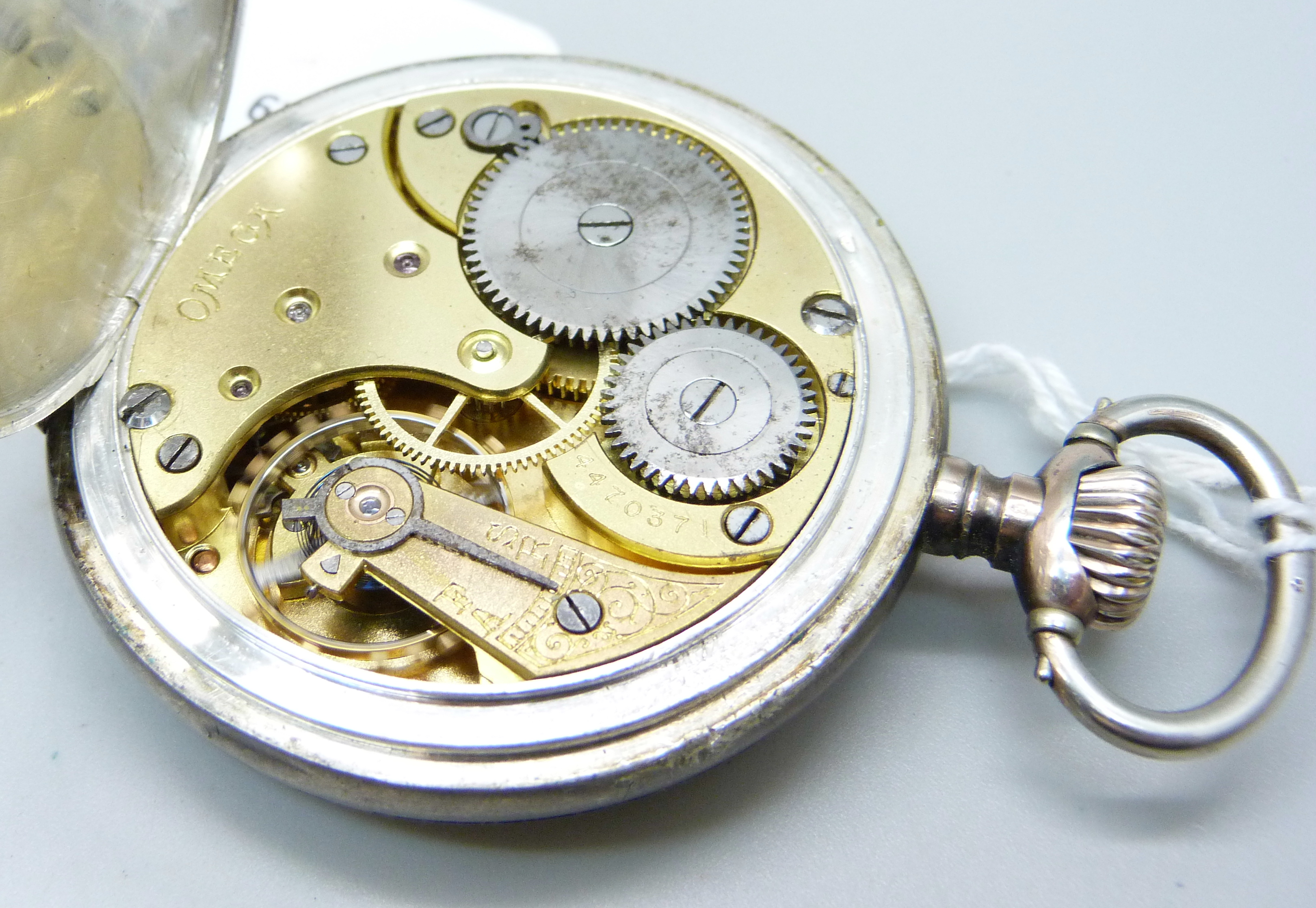 A gentleman's .800 silver cased top-wind Omega pocket watch, 'Omega, Grand Prix, Paris 1900' - Image 5 of 5