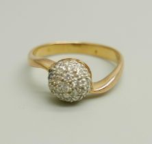 A yellow metal and diamond ring, 3.2g, L/M