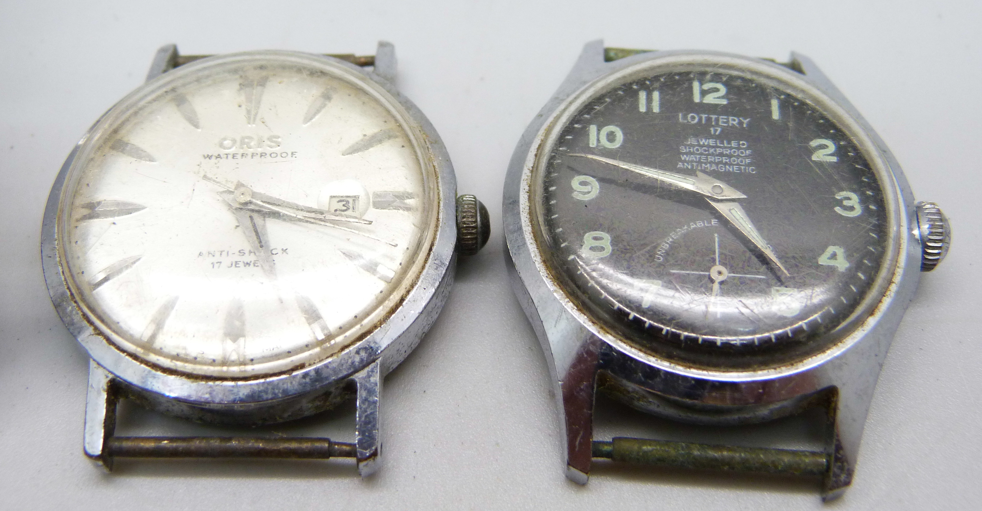 Three gentleman's wristwatches, Oris, Cyma Watersport and one marked Lottery - Image 2 of 3