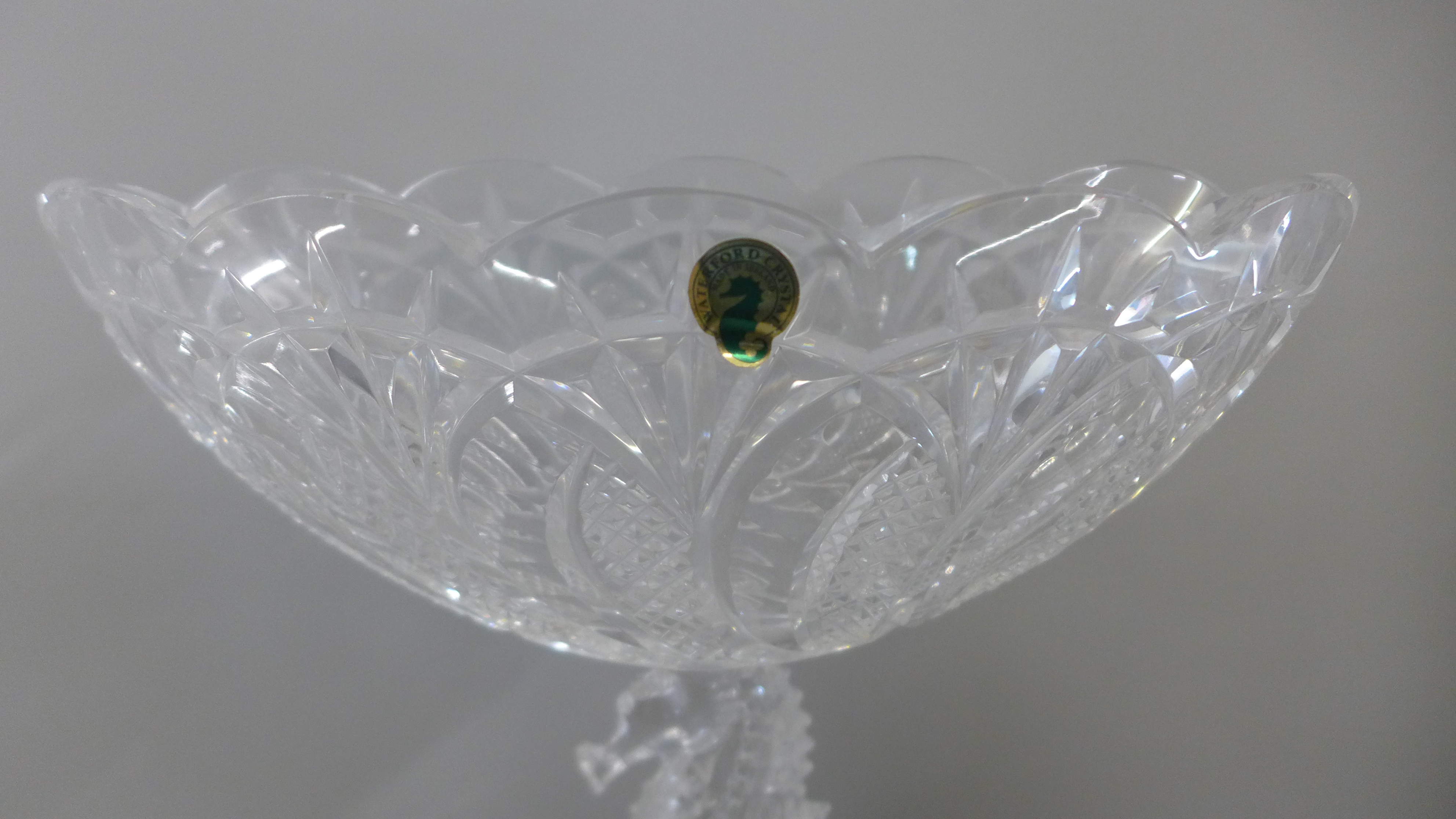 A Waterford Crystal seahorse centrepiece pedestal bowl, 31cm, boxed - Image 3 of 6