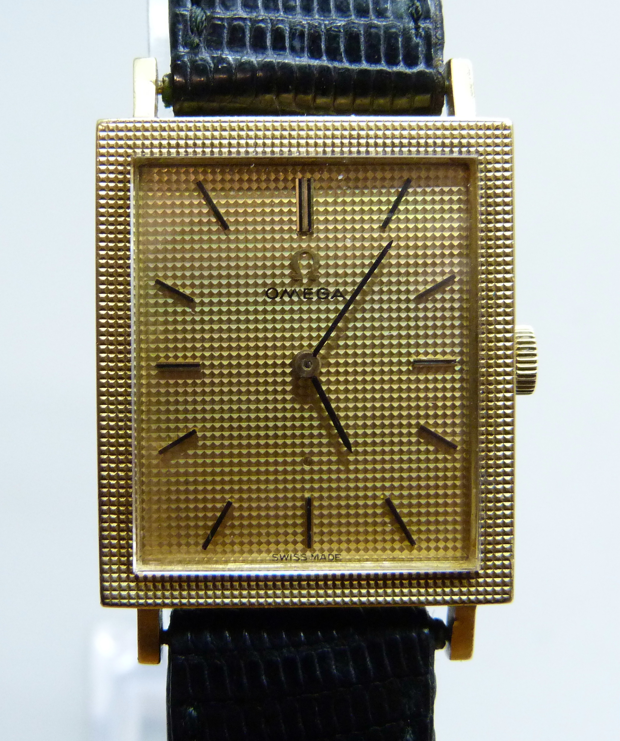 A gentleman's 18ct gold cased Omega dress wristwatch on a leather watch strap with Omega buckle, - Image 2 of 8