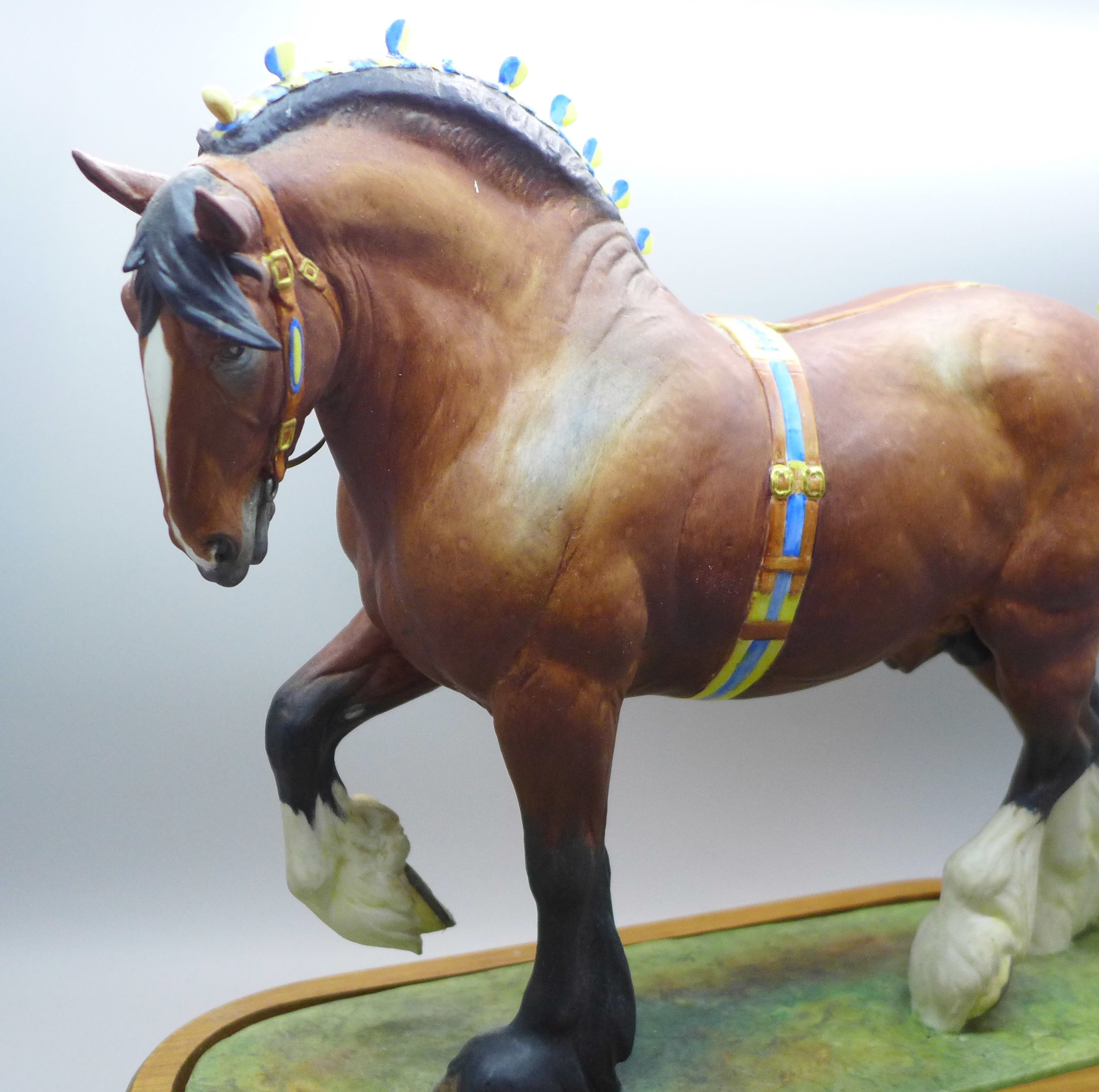 A Royal Worcester Shire stallion, modelled by Dons Lindner, 1964 in original shipping case, - Image 2 of 6