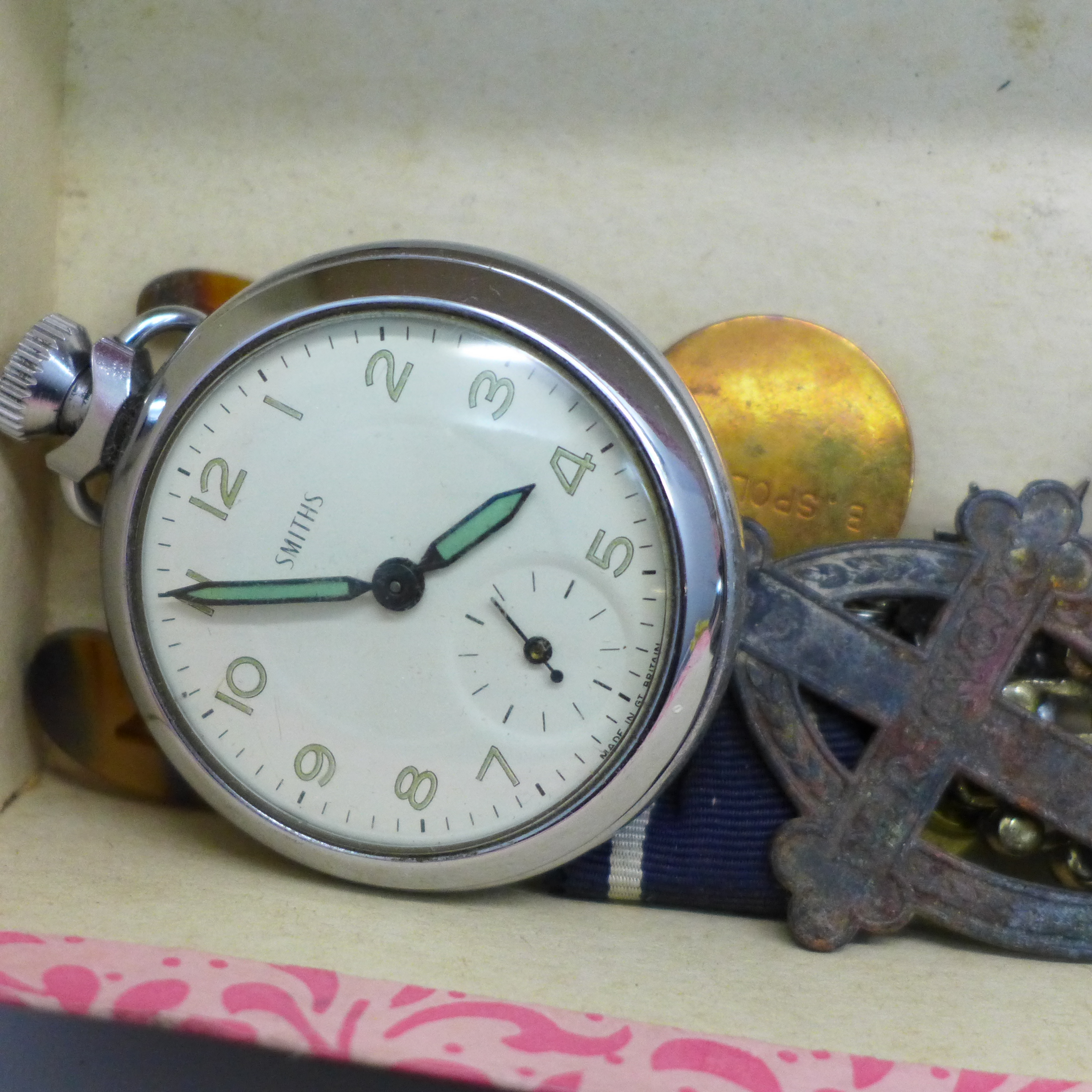 An EPNS and Japanese cigarette cases, Smiths and Ingersoll pocket watches, cameo and micro-mosaic - Image 3 of 5