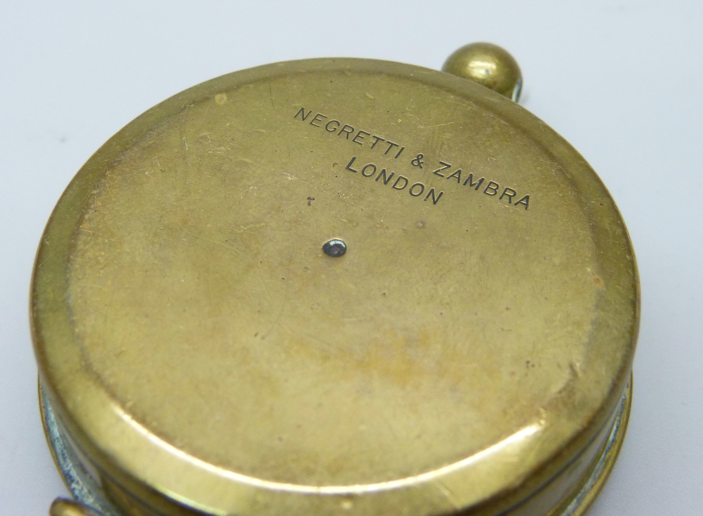 A pocket compass by Negretti & Zambra, with inscription, ''Trooper E.O. Robotham, I.Y. Jan. 10th - Image 4 of 4