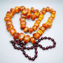 Two vintage beaded necklaces