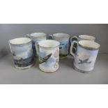 Six Royal Doulton RAF commemorative tankards