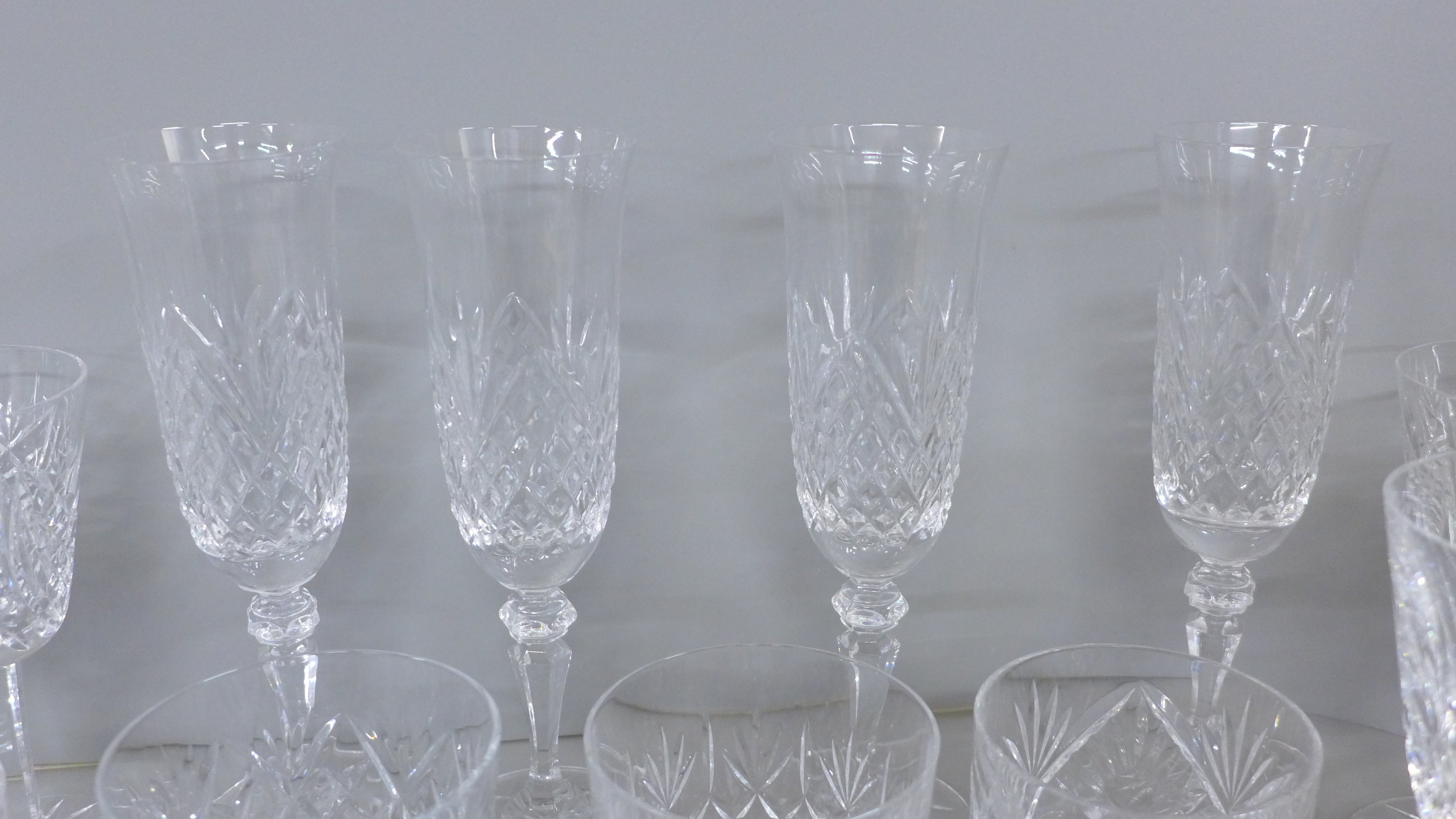 A collection of lead crystal glass including four Galway champagne flutes, four Waterford Crystal - Image 3 of 4