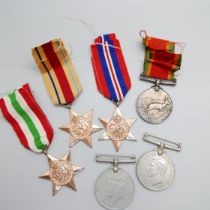 A set of six WWII medals to P787 B.H. Meek