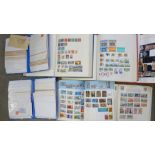 Stamps; a box of stamps, covers, etc., loose and in albums