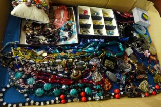 A large collection of Murano and other glass jewellery