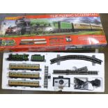 A Hornby The Flying Scotsman OO gauge train set, track payout and box a/f (damp deterioration)