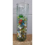 A jar of marbles **PLEASE NOTE THIS LOT IS NOT ELIGIBLE FOR IN-HOUSE POSTING AND PACKING**