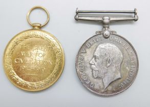A pair of WWI medals, 136635 Pte. E.W. Swiffen MGC