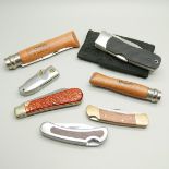 A collection of knives including Wostenholm and Kershaw
