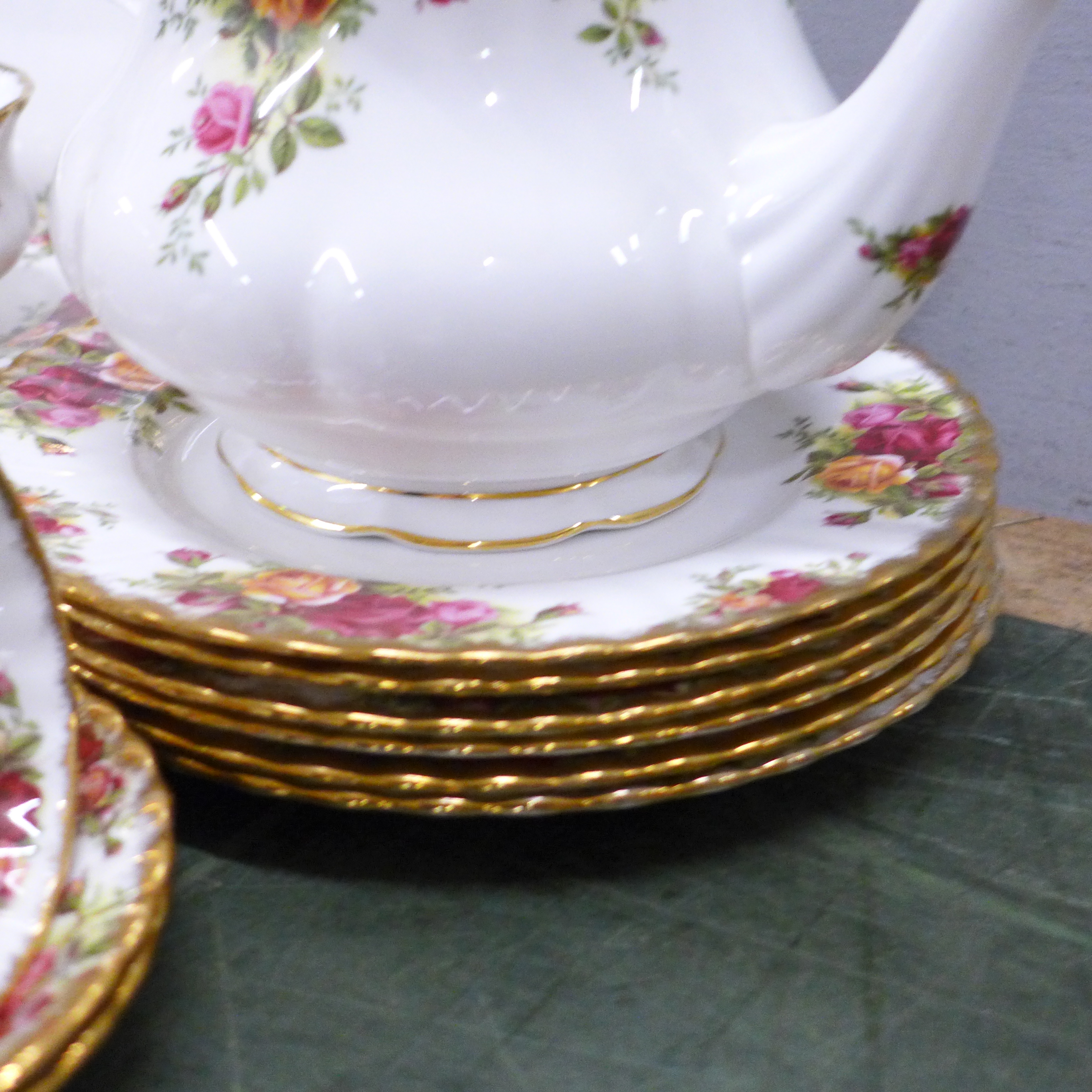 A Royal Albert Old Country Roses six setting tea service plus sandwich plates, etc. **PLEASE NOTE - Image 2 of 5