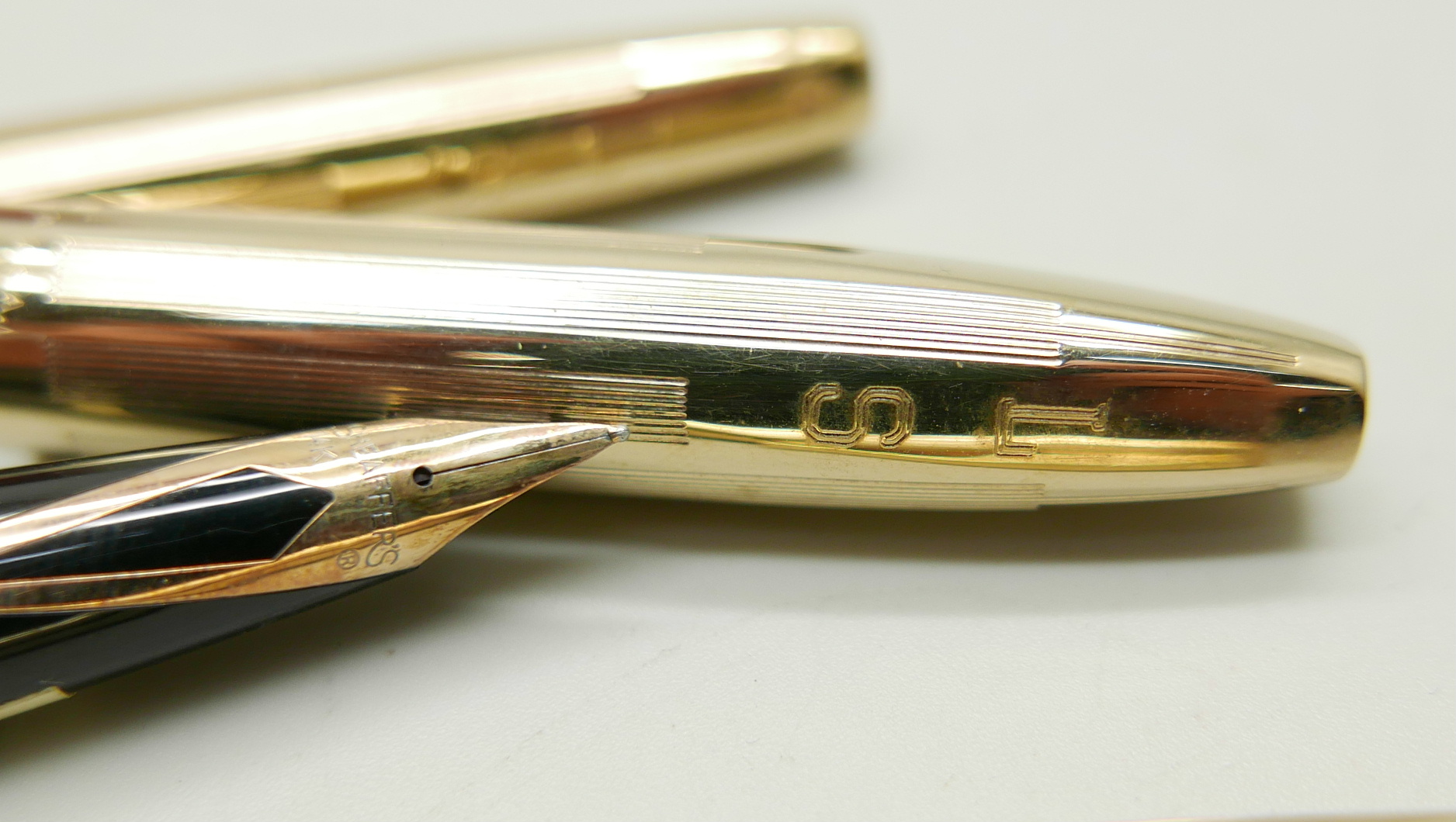 A three piece Sheaffer's pen set, fountain pen with 14k gold nib, propelling pencil and ballpoint - Image 3 of 4