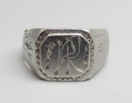 A plated ring, possibly Prisoner of War made, inside marked 'Polska 1943'
