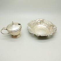 A silver salt and a silver mustard pot, 79g