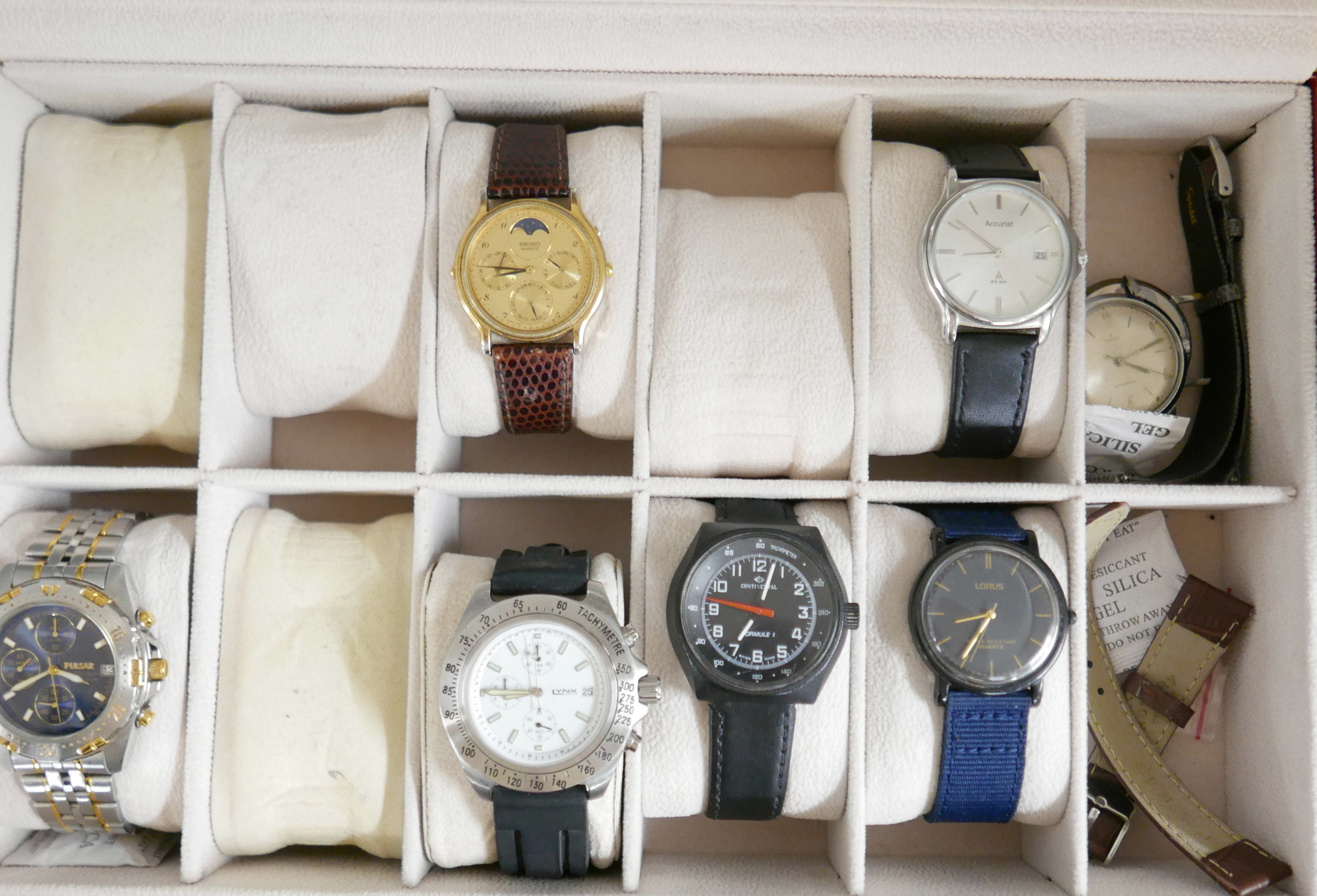 Ten gentleman's wristwatches, Accurist, Lorus, Emporio Armani, Continental, Pulsar, Seiko, - Image 5 of 8