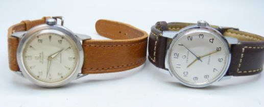 Two gentleman's wristwatches, a Certina Bristol 230 and a Cyma automatic Watersport