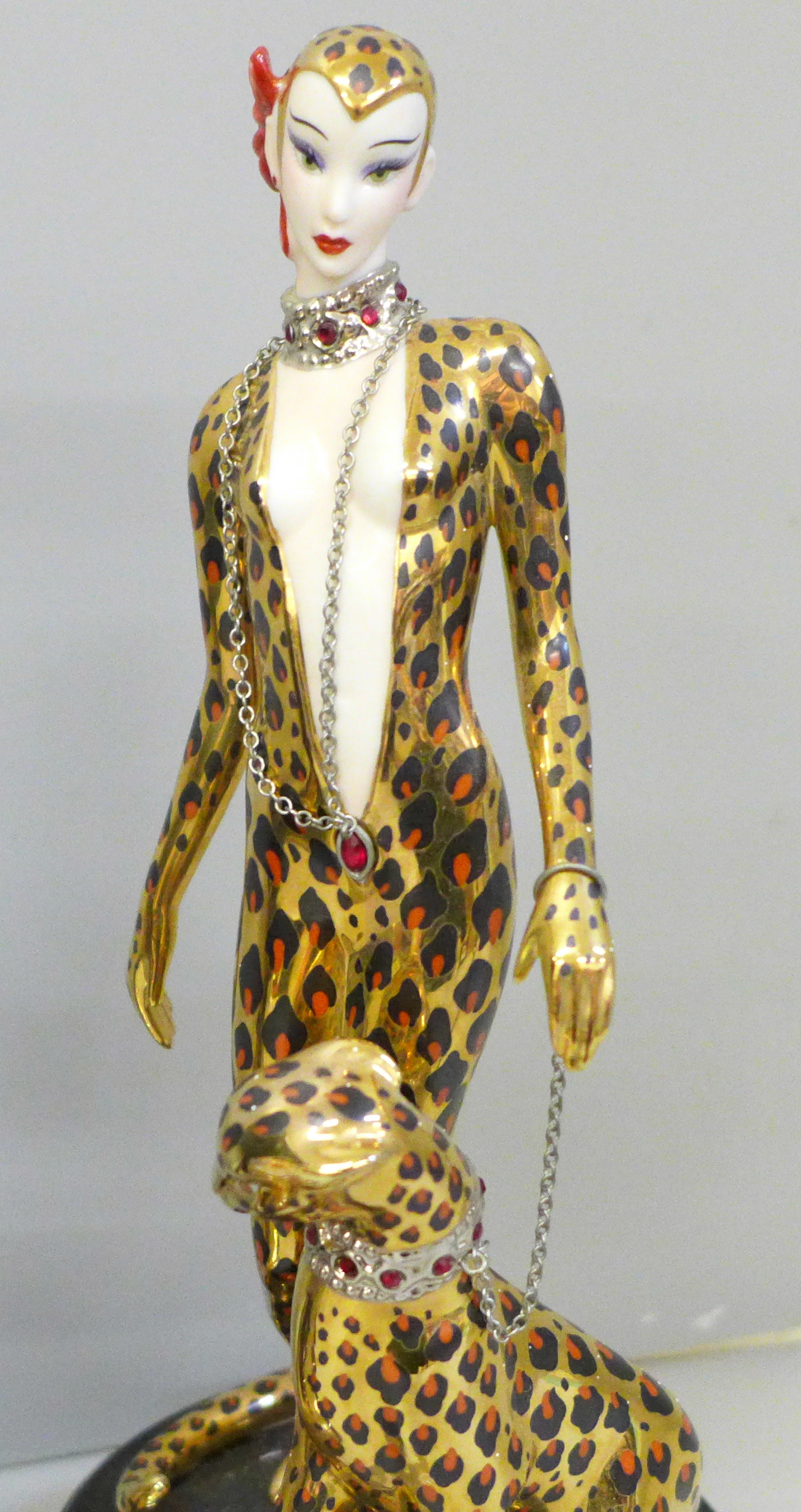Three House of Erte figures, all limited edition, Isis, Symphone in Black and Leopard - Image 4 of 7