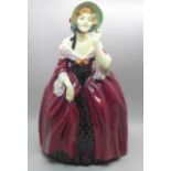 A large Royal Doulton figure, Margery, HN1413, 28cm, with Royal Doulton pamphlet, some crazing to