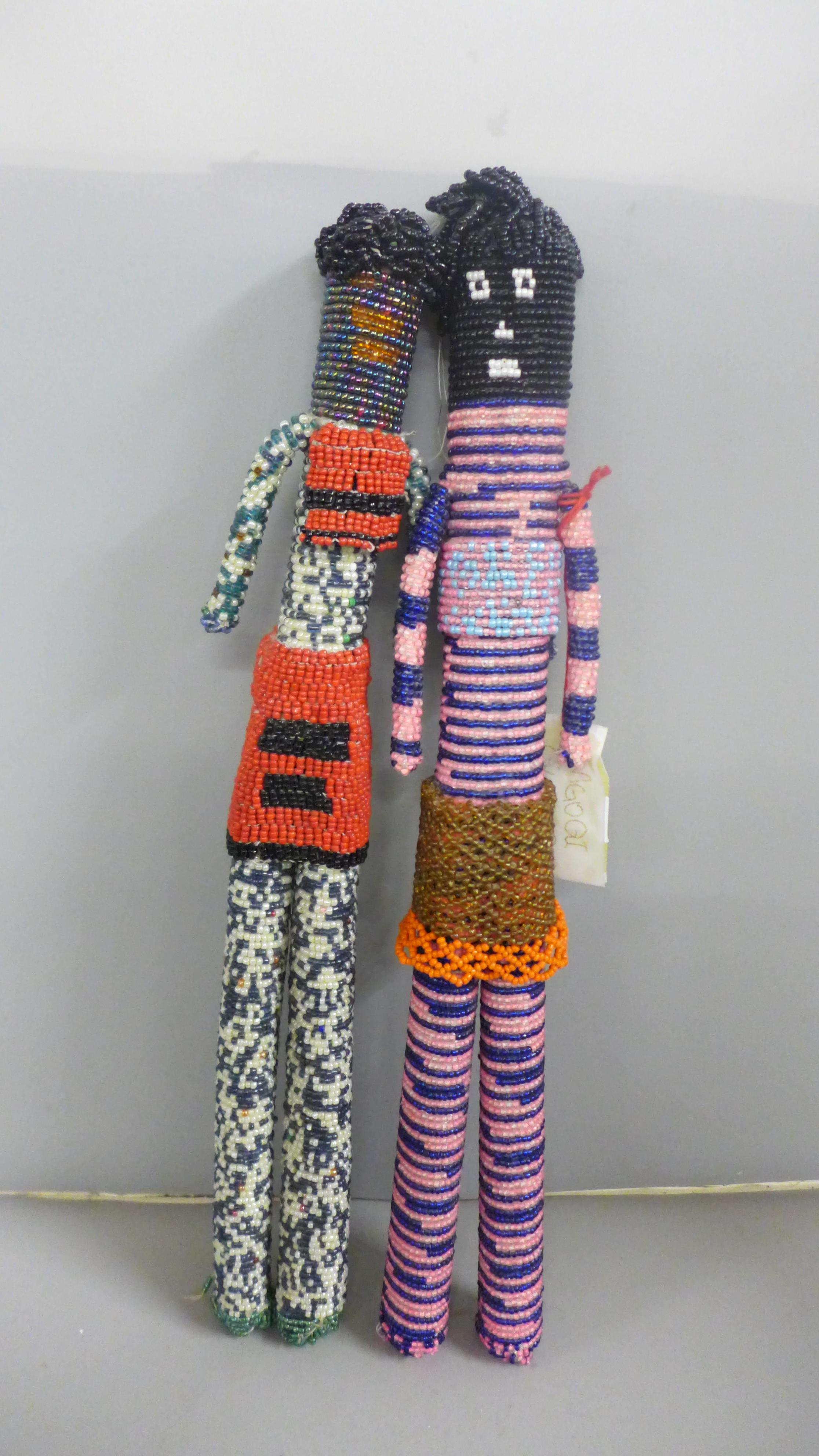 Tribal art; six South African beaded dolls - Image 4 of 4