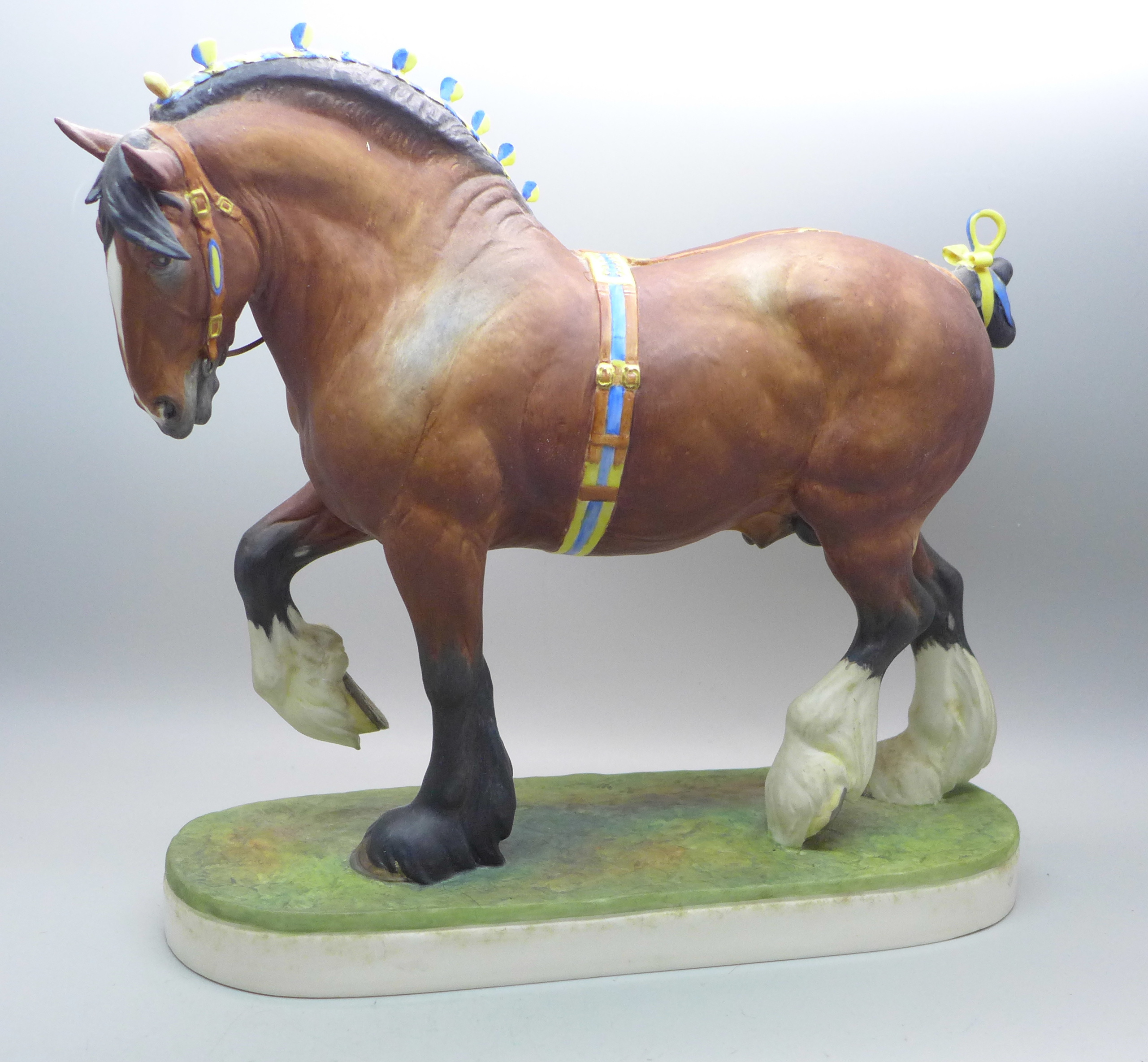 A Royal Worcester Shire stallion, modelled by Dons Lindner, 1964 in original shipping case, - Image 3 of 6