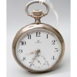 A gentleman's .800 silver cased top-wind Omega pocket watch, 'Omega, Grand Prix, Paris 1900'