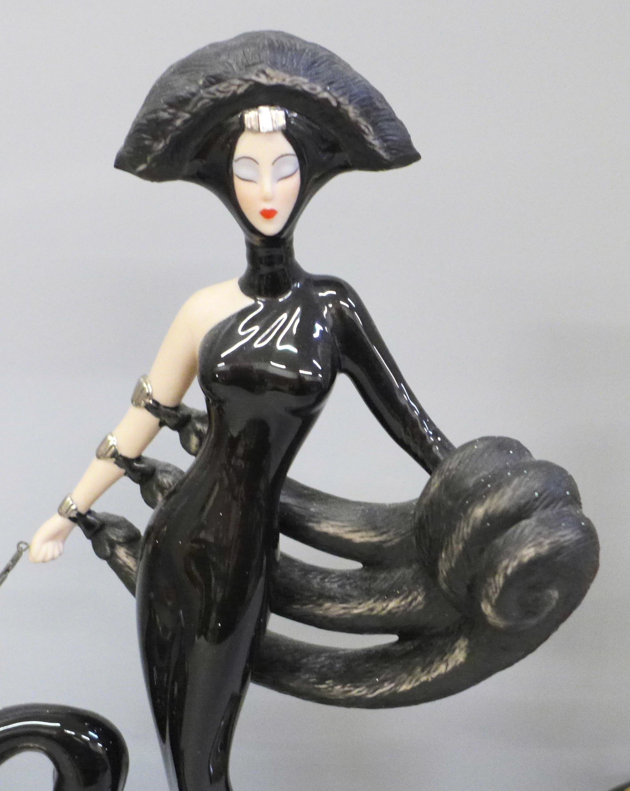 Three House of Erte figures, all limited edition, Isis, Symphone in Black and Leopard - Image 3 of 7