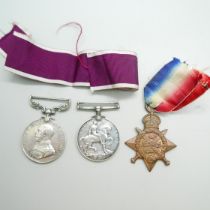 A George V For Long Service and Good Conduct medal to 25752 FAR. Sjt. W. Hampson, R.F.A., and a pair