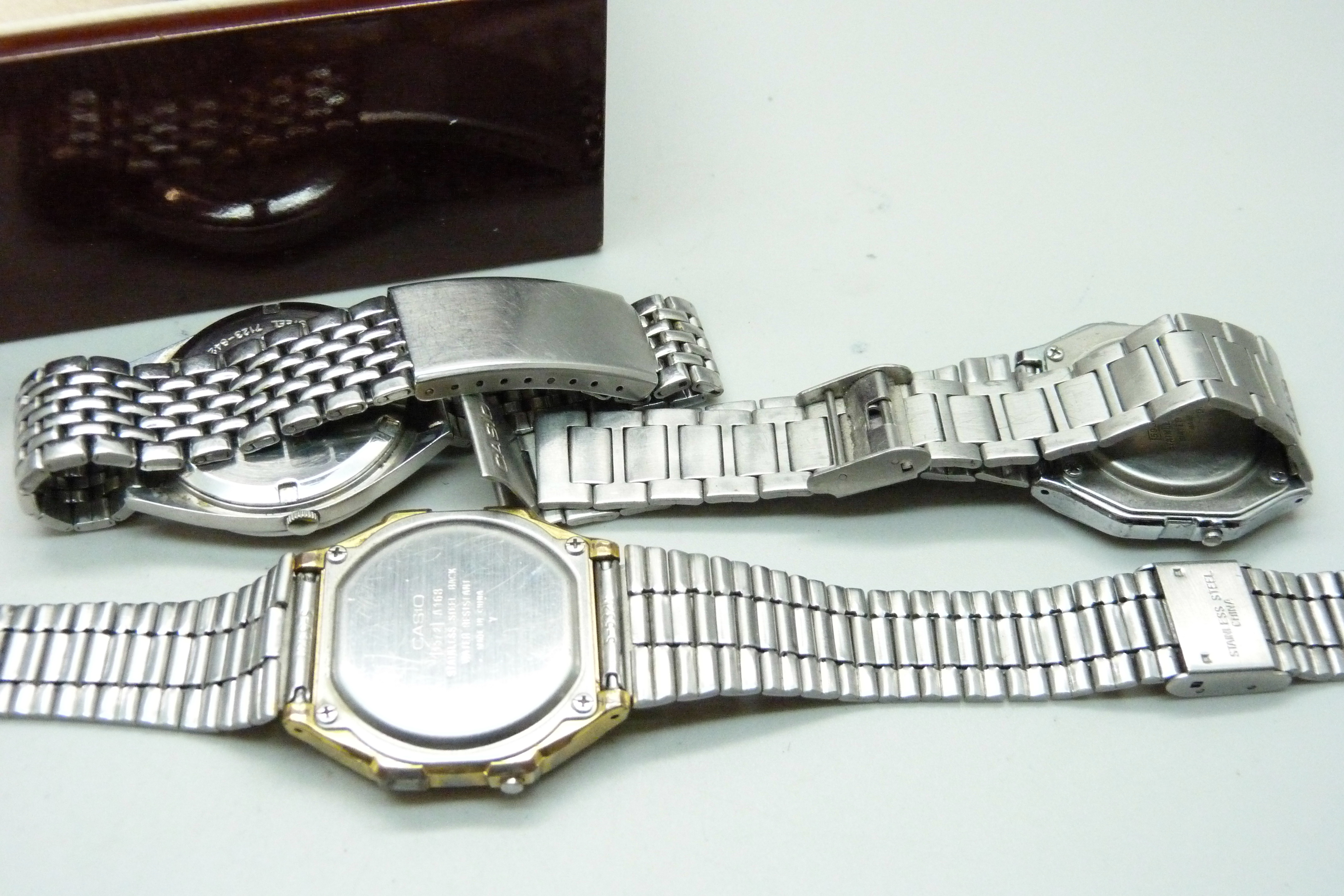 Four wristwatches, two Casio, Seiko 5 automatic and Seiko quartz - Image 4 of 4