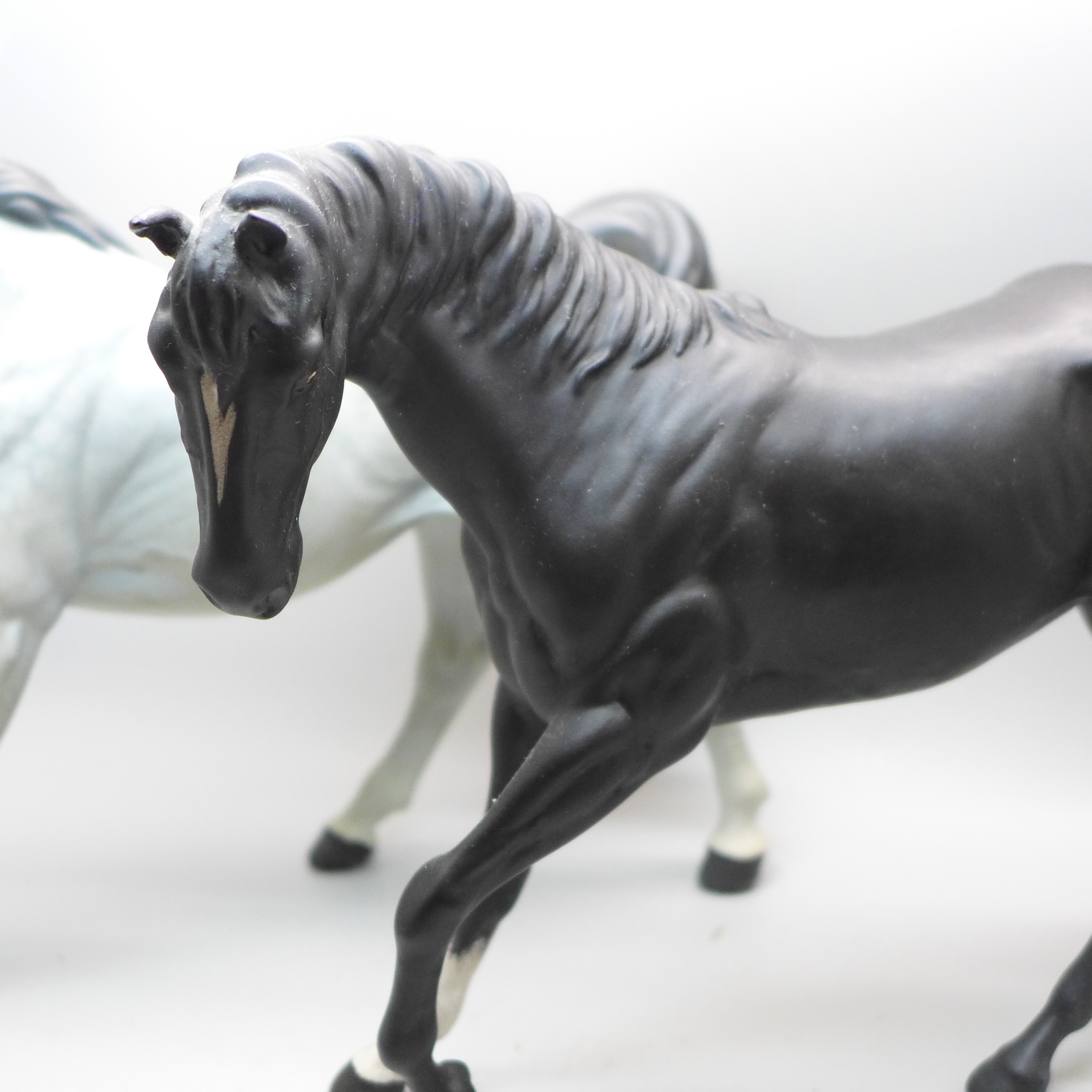 Two Beswick horse figures, hind leg on black horse restored - Image 3 of 6