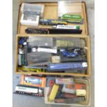 A collection of boxed and unboxed cars, lorries, trains, Hornby R874 BR 0-4-0 diesel model, boxed,