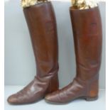 A pair of lady's leather riding boots, size 6