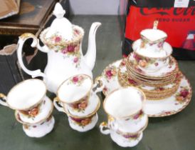 A Royal Albert Old Country Roses six setting coffee service