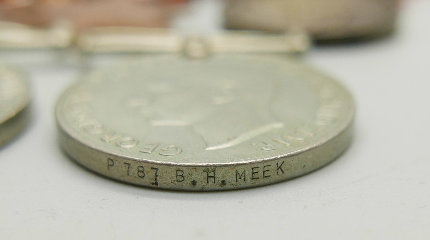 A set of six WWII medals to P787 B.H. Meek - Image 5 of 5