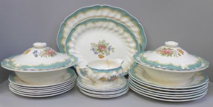 Royal Doulton Kingswood D3601 part dinner service with two tureens and two graduated serving plates,