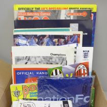 Football memorabilia; a box of football ephemera including Guinness promotional 'football