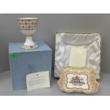 A Spode Prince William Christening goblet and a Queen Elizabeth II Golden Jubilee plate, 990/1000,