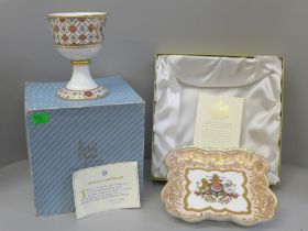 A Spode Prince William Christening goblet and a Queen Elizabeth II Golden Jubilee plate, 990/1000,