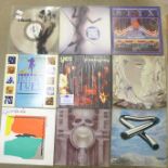 Fifteen rock and prog rock LP records, Faust, Jethro Tull, Yes, etc.